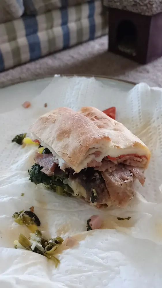 Deluxe Stromboli w Added Spinach & Banana Peppers