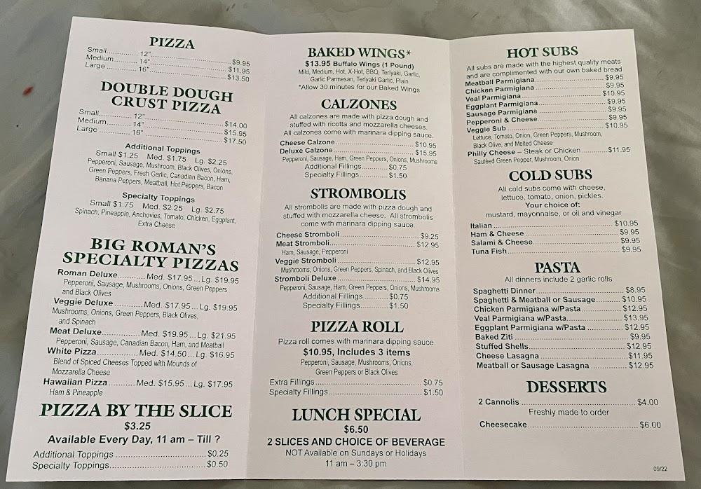 Big Romans Pizza Menu image 3